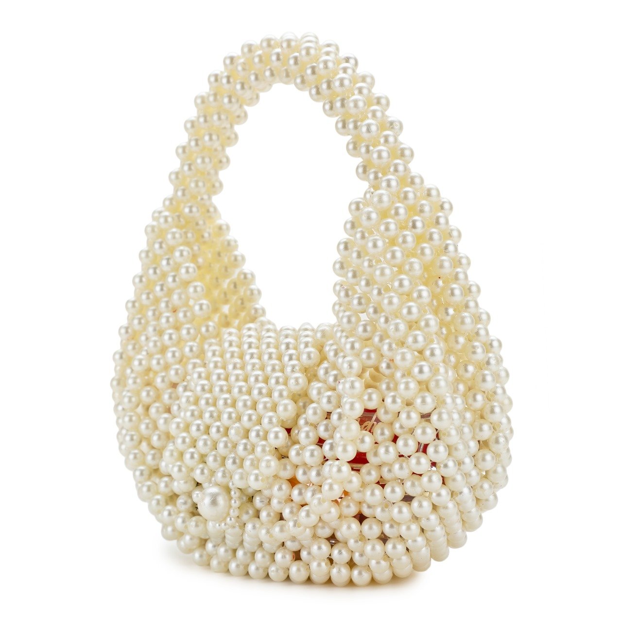 Pearl moon shape clutch